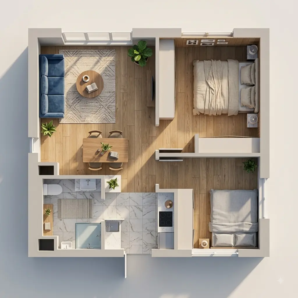 Esempio planimetria 3D fotorealistica