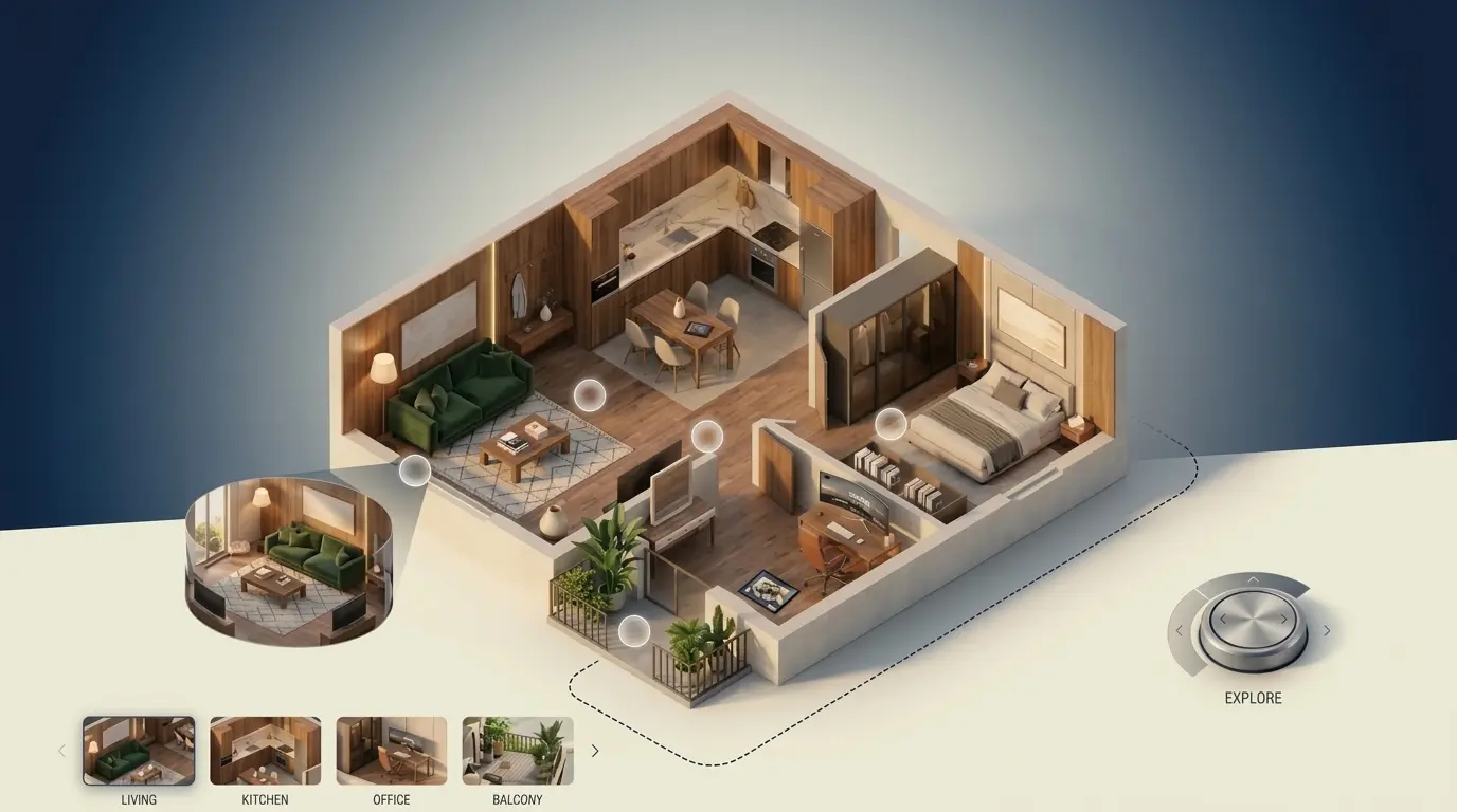 Virtual tour 360° di un appartamento - PiGreco Studio